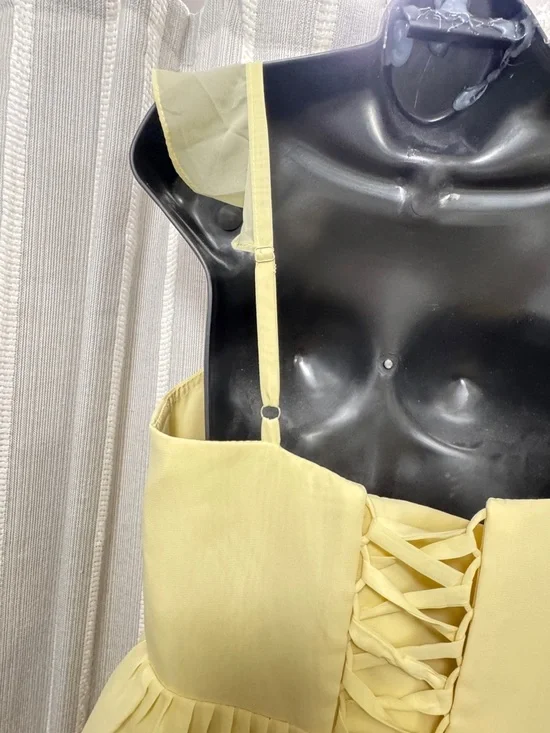 Sunshine Yellow Tiered Ruffle Corset Women’s Formal Dress Size S/M NWT - Picture 7 of 10